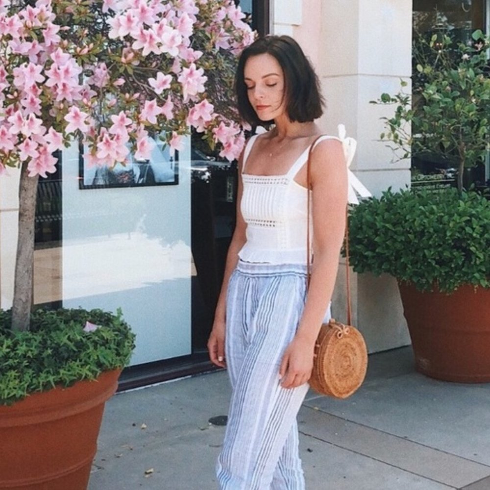 C&C California 100% Linen Striped Summer Pants